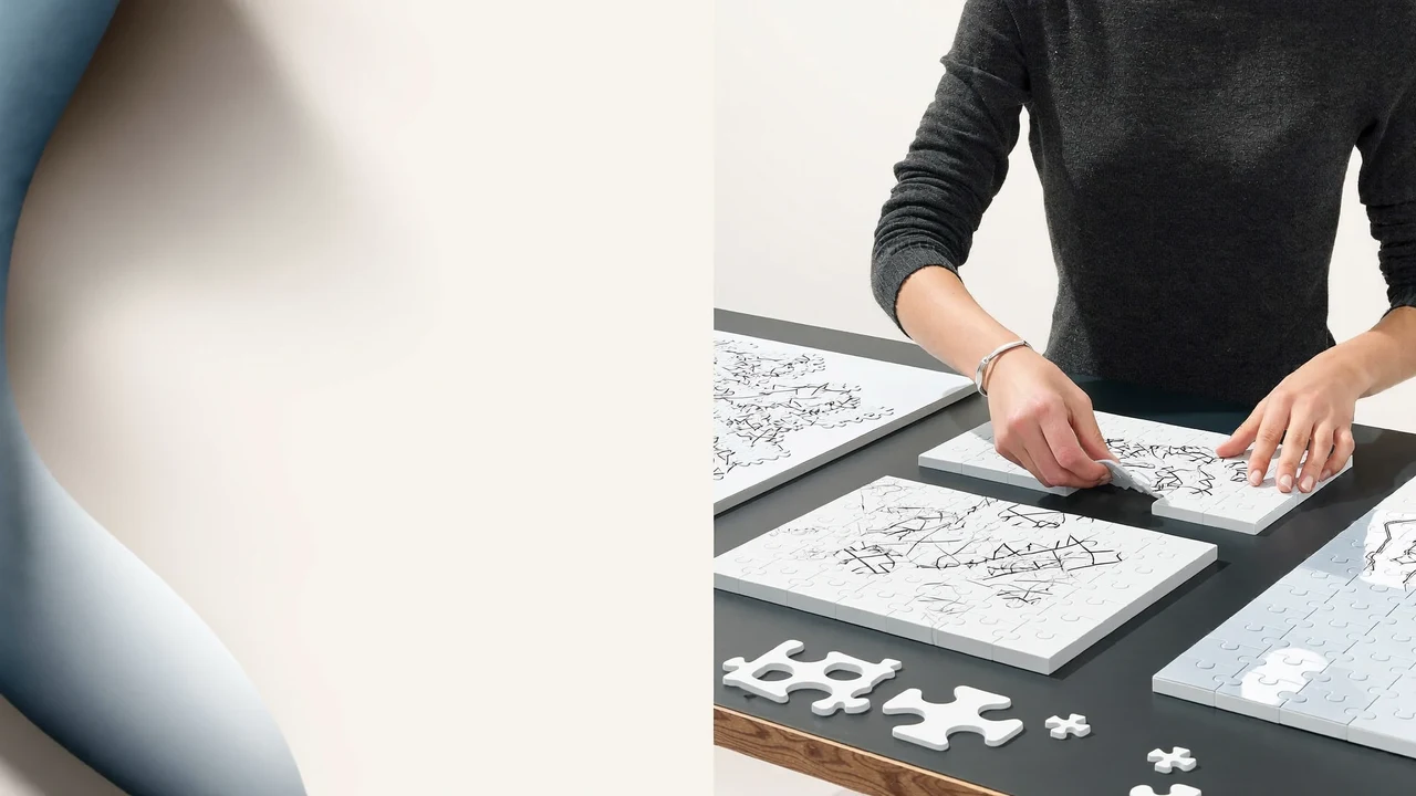 Illustration générée : univers de puzzles et jeux de table colorés