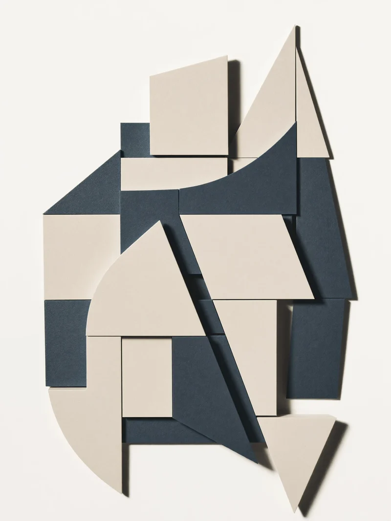 Illustration conceptuelle d'un kit de construction géométrique modulaire